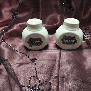 Halloween Cyanide and Arsenic Salt & Pepper Shakers